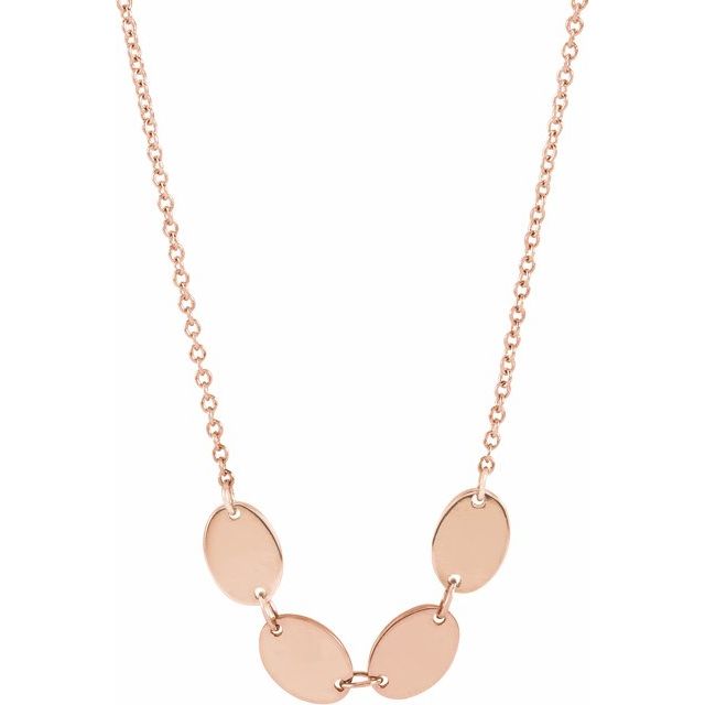14K Rose 4-Disc Engravable Family Disc 18' Necklace