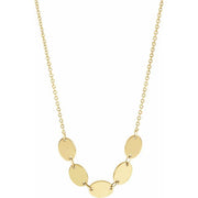 14K Yellow 5-Disc Engravable Family Disc 18' Necklace