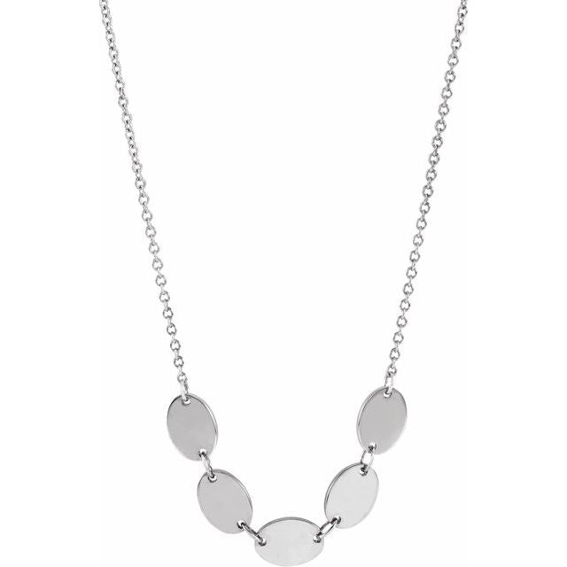 Sterling Silver 5-Disc Engravable Family Disc 18' Necklace