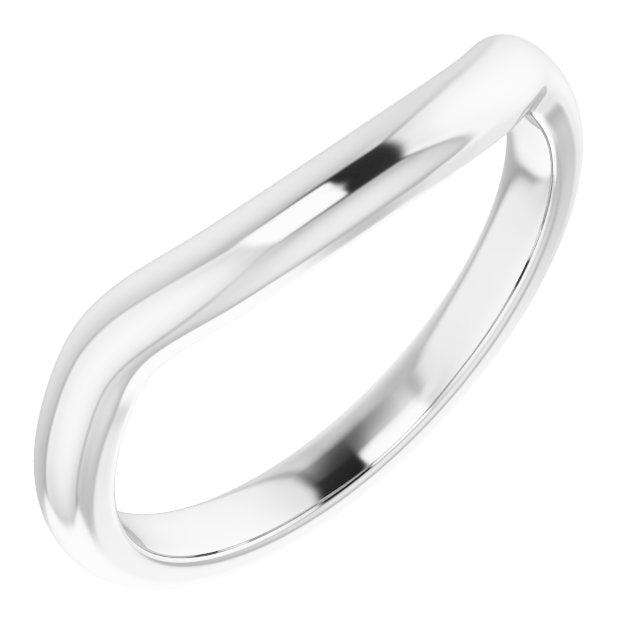 14K White Band for 10x8 mm Emerald Ring