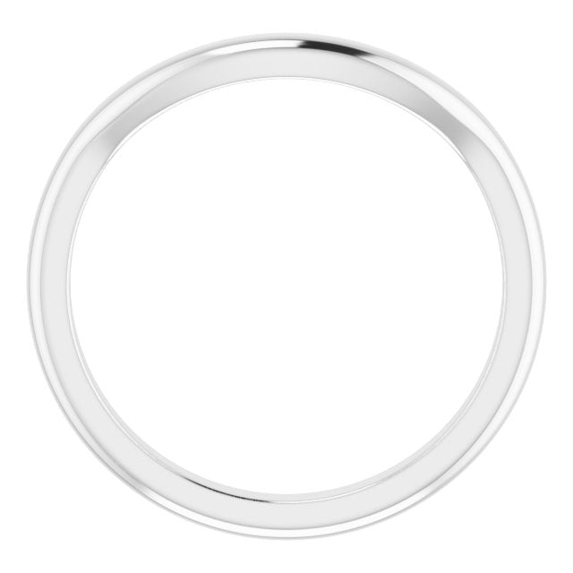 14K White Band for 10x8 mm Emerald Ring