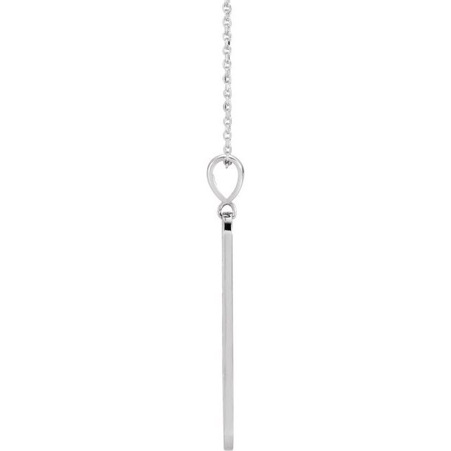 Sterling Silver .01 CTW Natural Diamond Moon Phase Bar 16-18' Necklace