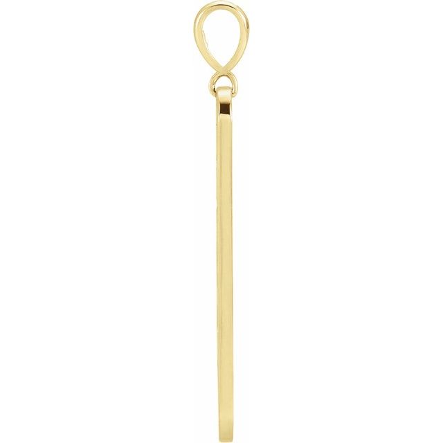 14K Yellow .01 CTW Natural Diamond Moon Phase Bar Pendant