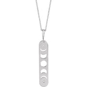 14K White .01 CTW Natural Diamond Moon Phase Bar 16-18' Necklace