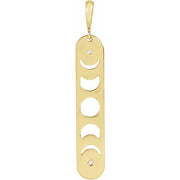 14K Yellow .01 CTW Natural Diamond Moon Phase Bar Pendant