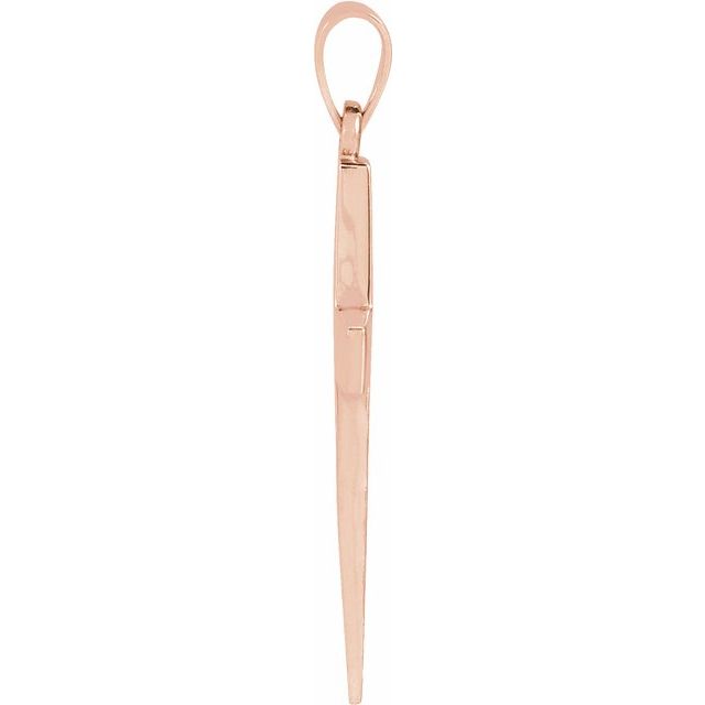 14k Rose Cross Pendant