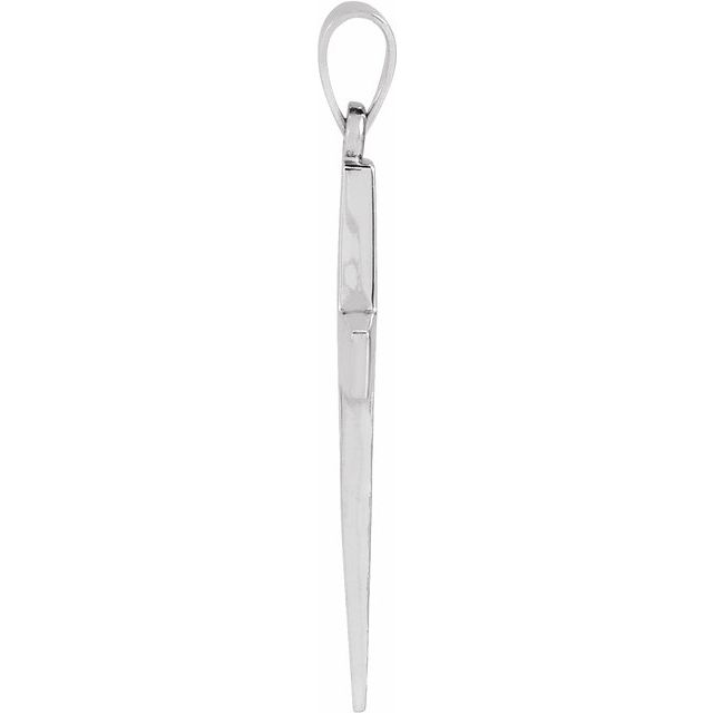 14K White Cross Pendant