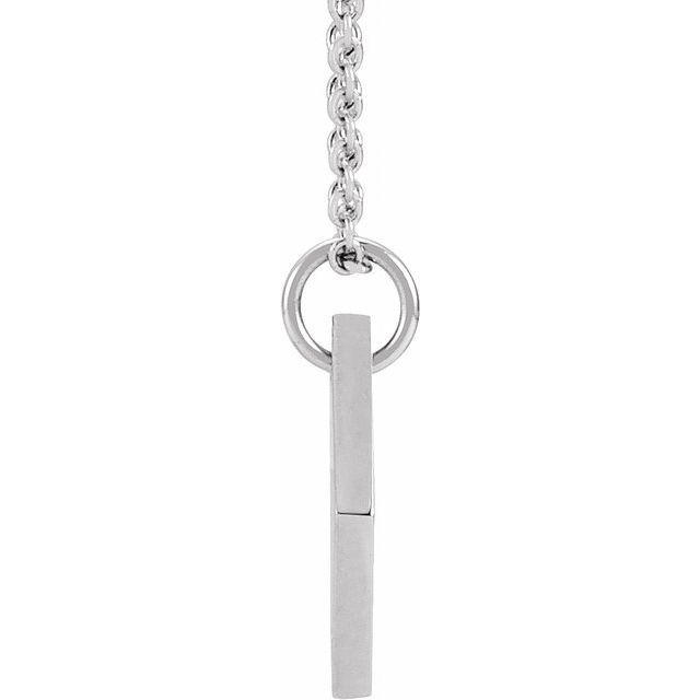 14K White .005 CT Natural Diamond Rhombus 16-18' Necklace