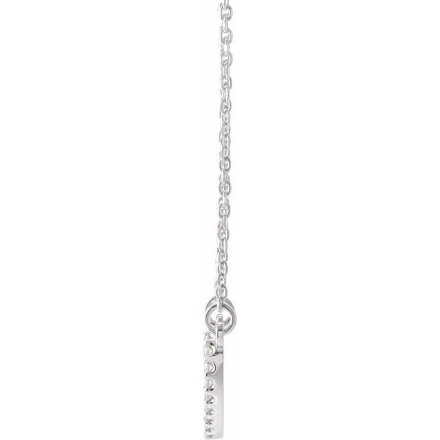 14k White .08 Ctw Natural Diamond Petite Heart 16' Necklace