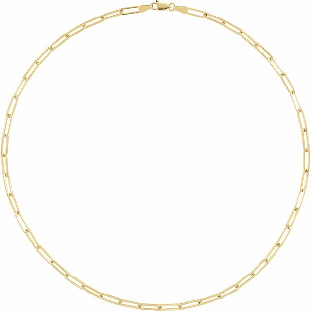 14K Yellow 3.85 mm Paperclip-Style 7' Chain