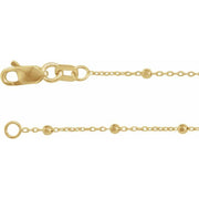 14K Yellow .85 mm Faceted Beaded Cable 7' Chain