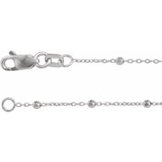14K White .85 mm Faceted Beaded Cable 7' Chain