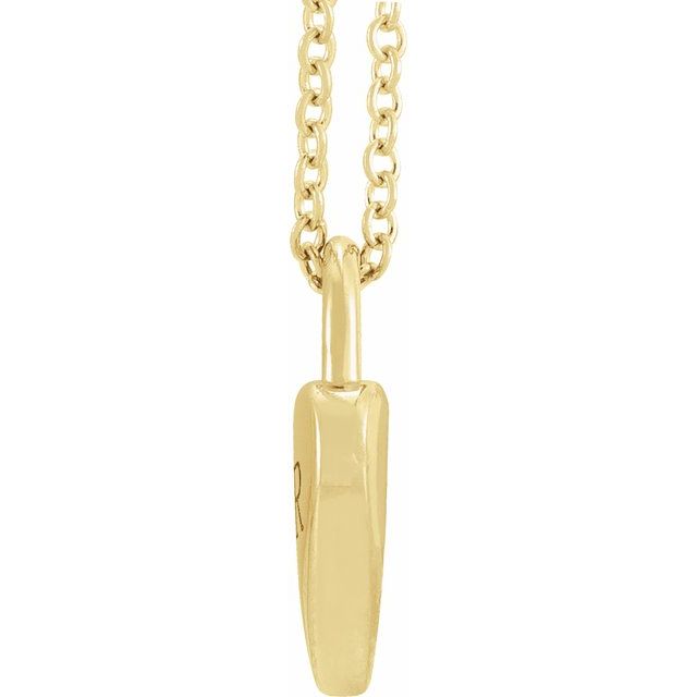 14K Yellow Engravable Heart Lock 16-18' Necklace