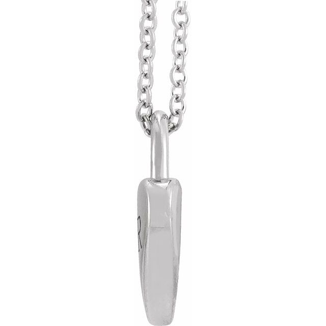 14K White Engravable Heart Lock 16-18' Necklace
