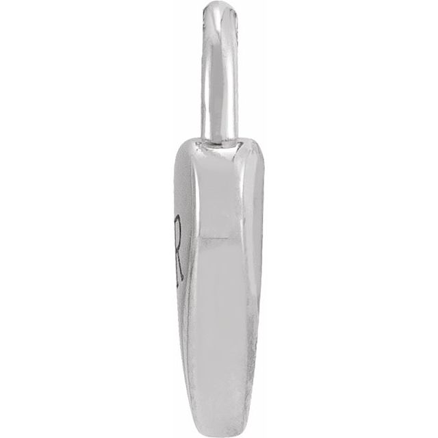 14K White Engravable Heart Lock Pendant