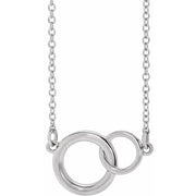 14K White Interlocking Circle 16-18' Necklace