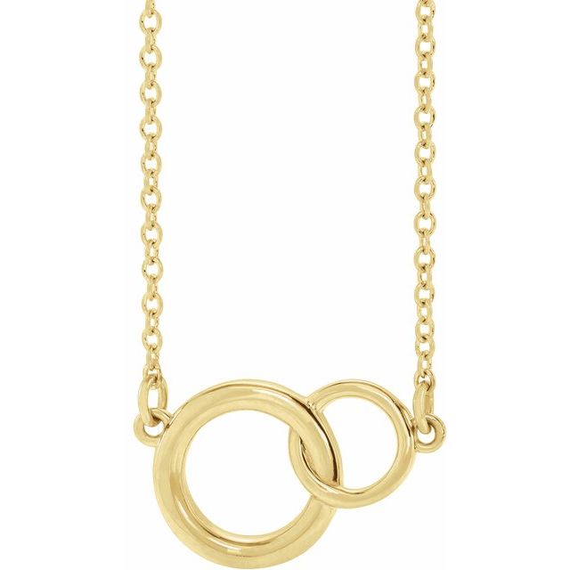 14K Yellow Interlocking Circle 16-18' Necklace