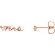 14K Rose Mrs Earrings