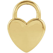 14K Yellow Engravable Heart Lock Pendant