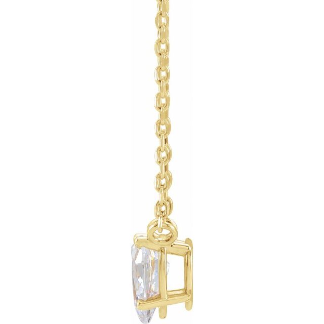 14K Yellow 1/3 CT Natural Diamond Solitaire 16-18' Necklace