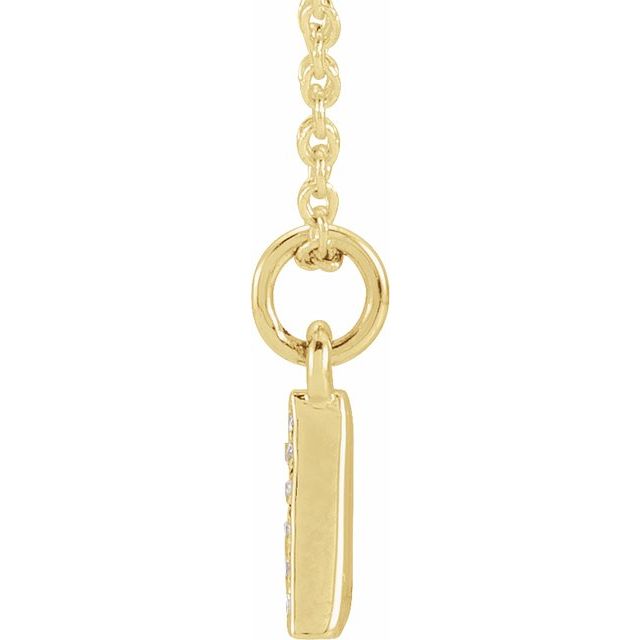 14K Yellow .05 CTW Natural Diamond Petite Initial A 16-18' Necklace