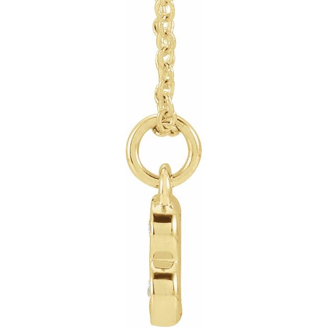 14K Yellow .05 CTW Natural Diamond Petite Initial B 16-18' Necklace