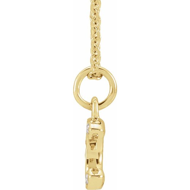 14K Yellow .04 CTW Natural Diamond Petite Initial C 16-18' Necklace
