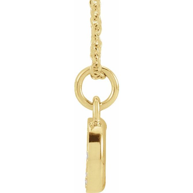 14K Yellow .05 CTW Natural Diamond Petite Initial D 16-18' Necklace