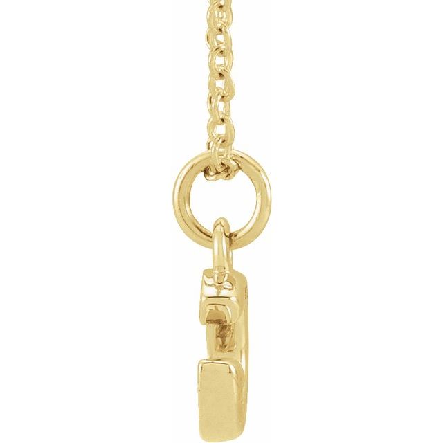 14K Yellow .05 CTW Natural Diamond Petite Initial G 16-18' Necklace