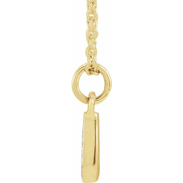 14K Yellow .025 CTW Natural Diamond Petite Initial J 16-18' Necklace
