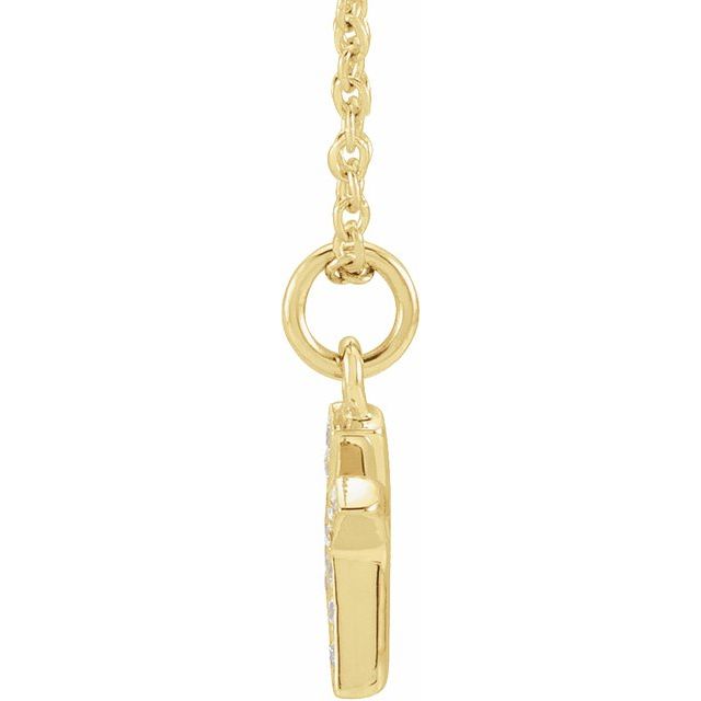 14K Yellow .045 CTW Natural Diamond Petite Initial K 16-18' Necklace