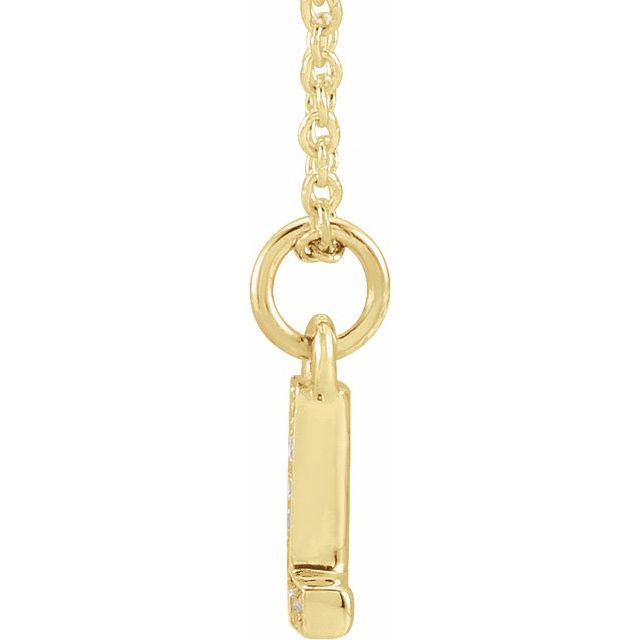 14K Yellow .03 CTW Natural Diamond Petite Initial L 16-18' Necklace