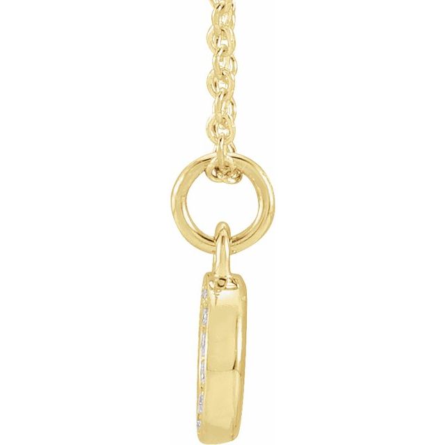 14K Yellow .05 CTW Natural Diamond Petite Initial O 16-18' Necklace
