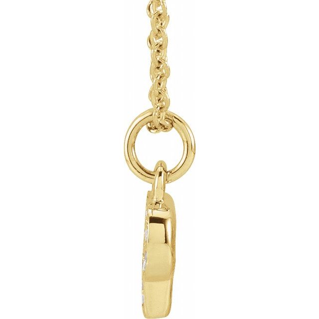 14K Yellow .04 CTW Natural Diamond Petite Initial P 16-18' Necklace