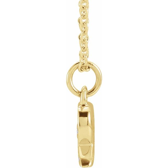 14K Yellow .05 CTW Natural Diamond Petite Initial R 16-18' Necklace