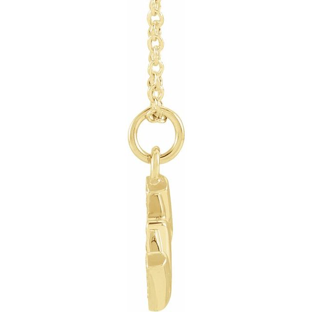 14K Yellow .06 CTW Natural Diamond Petite Initial W 16-18' Necklace