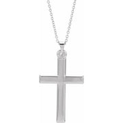 14k White Cross 18' Necklace