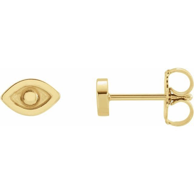 14K Yellow Evil Eye Single Earring