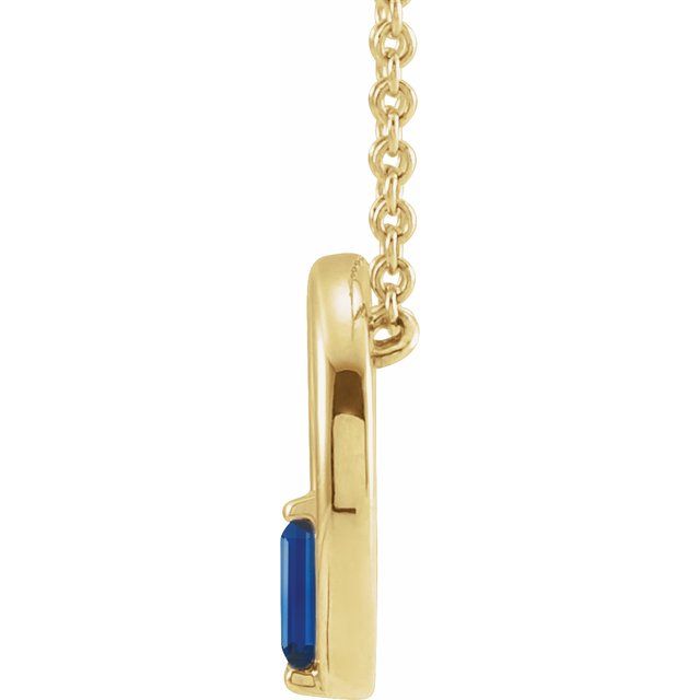 14K Yellow Natural Blue Sapphire Circle 16-18' Necklace