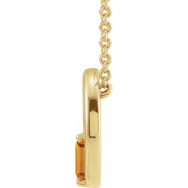 14K Yellow Natural Citrine Circle 16-18' Necklace