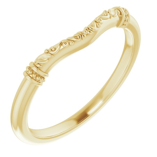 14k Yellow Band For 6x4 Mm Oval Ring