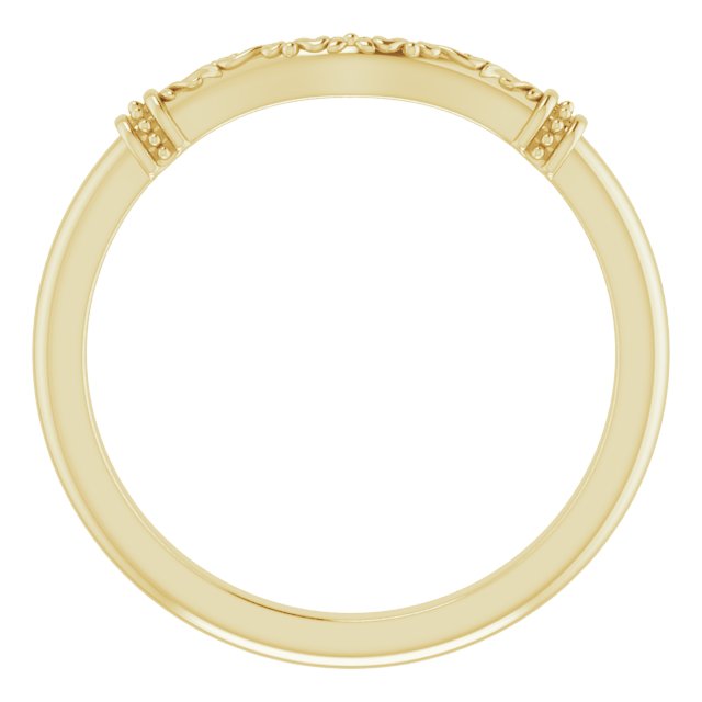 14k Yellow Band For 6x4 Mm Oval Ring