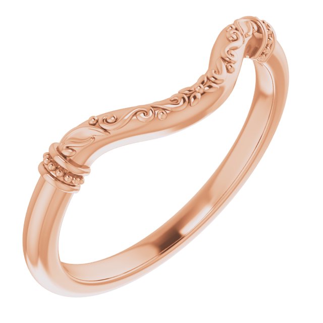 14k Rose Band For 9x7 Mm Emerald Ring