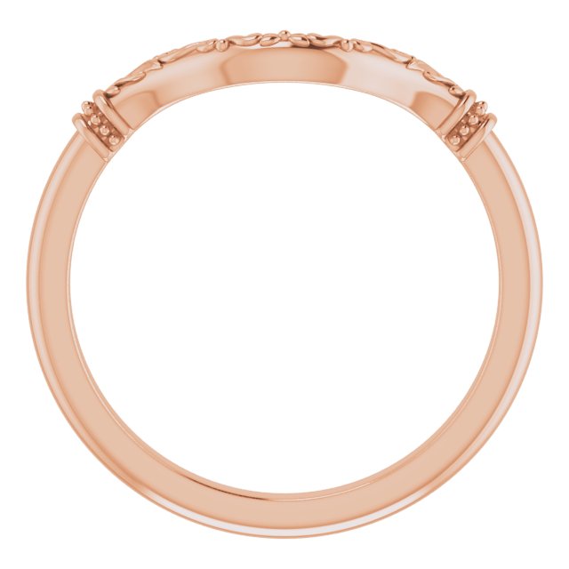 14k Rose Band For 9x7 Mm Emerald Ring
