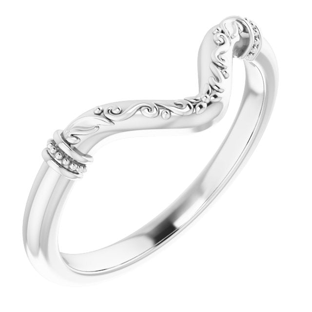 14K White Band for 12x6 mm Marquise Ring