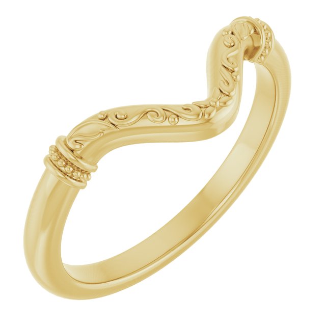 14k Yellow Band For 12x6 Mm Marquise Ring