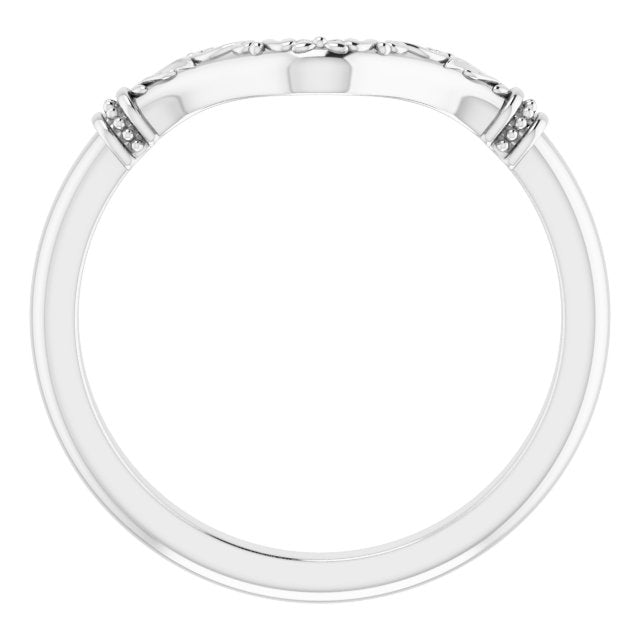 14K White Band for 12x6 mm Marquise Ring