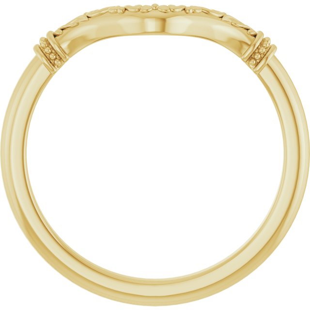 14k Yellow Band For 12x6 Mm Marquise Ring