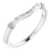 14K White Band for 8x6 mm Pear Ring