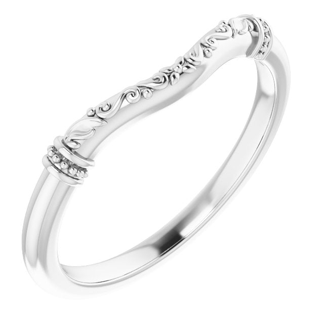 14K White Band for 8x6 mm Pear Ring